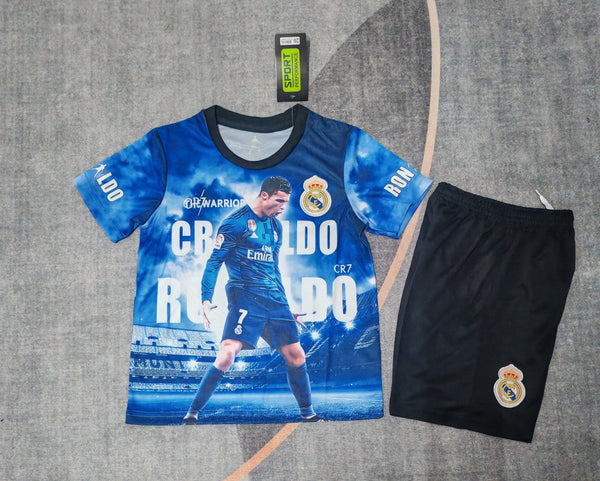 Kit Infantil Real Madrid CR7 25/26 Unissex - Azul