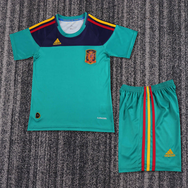 Kit Infantil Espanha Goleiro Retro 2010 Adidas Unissex - Verde