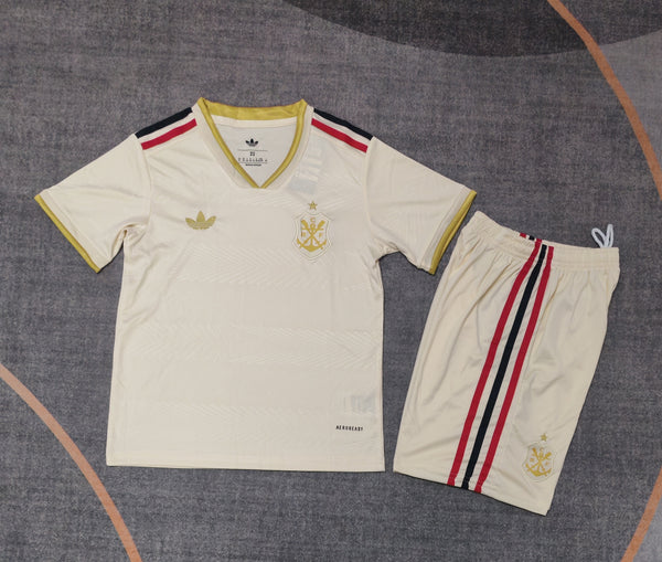 Kit Infantil Flamengo Third 25/26 Adidas Unissex - Bege