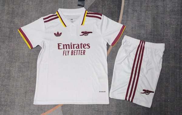 Kit Infantil Arsenal Third 25/26 Camisa + Shorts Adidas Unissex - Branco