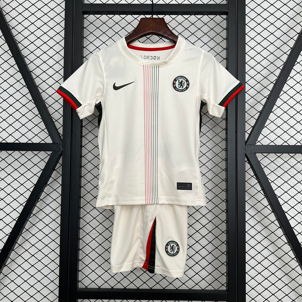 Kit Infantil Chelsea Away 25/26 Nike Unissex - Branco