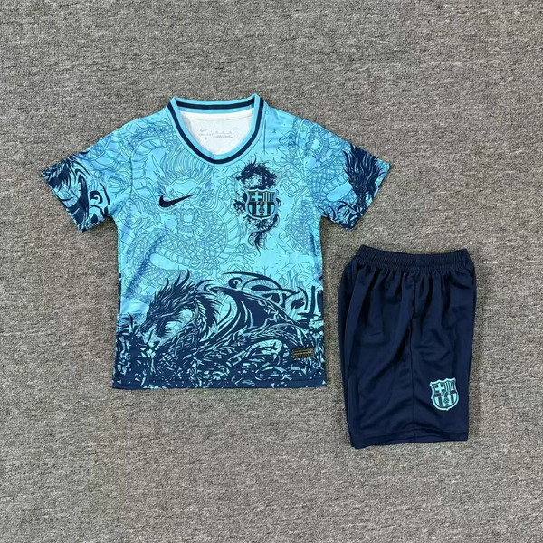 Kit Infantil Barcelona Edição Especial 25/26 Nike Unissex -  Azul Claro