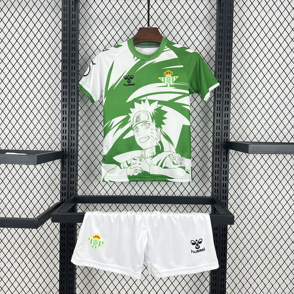 Kit Infantil Real Betis Edição Especial Naruto 25/26 Unissex Hummel - Verde e Branca