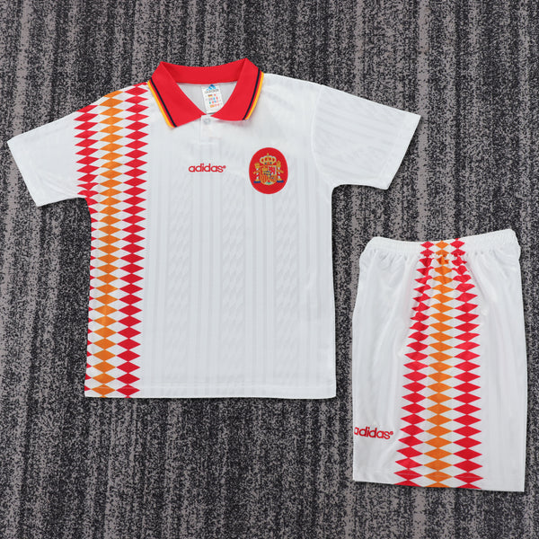 Kit Infantil Espanha Away Retro 1994 Adidas Unissex - Branco