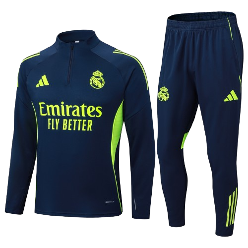 Kit Treino Agasalho + Calça Real Madrid Adidas Unissex - Azul Escuro