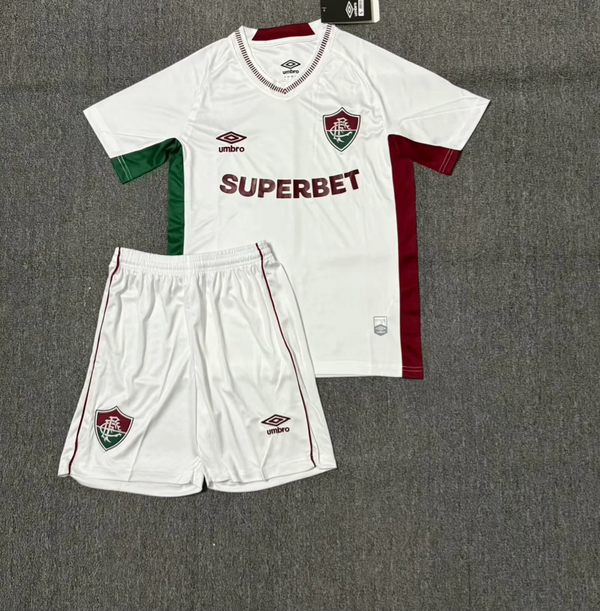 Kit Infantil Fluminense Away 25/26 Camisa + Shorts  Umbro Unissex - Branco
