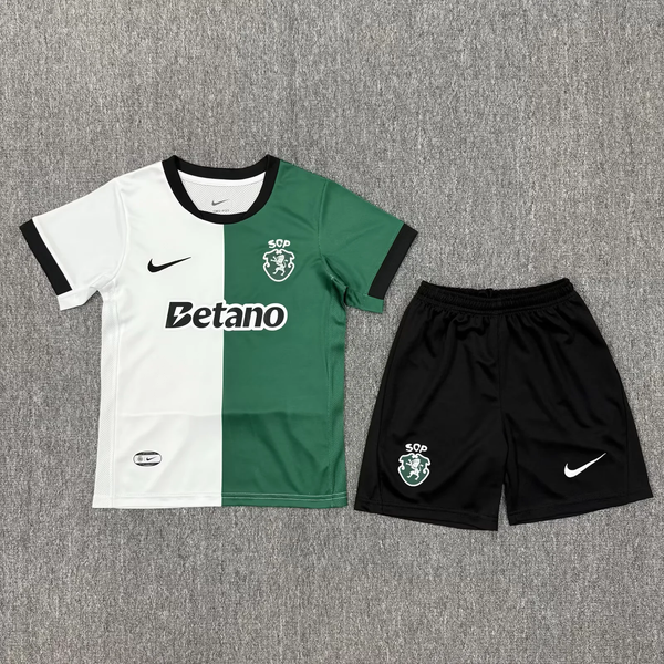 Kit Infantil Sporting Fourth 25/26 Unissex Nike - Verde e Branco