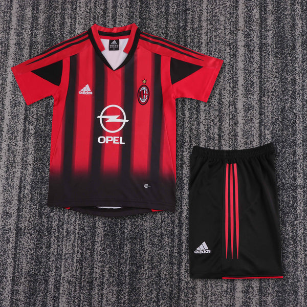 Kit Infantil Milan Home Retrô 04/05 Unissex Adidas - Vermelho e Preto