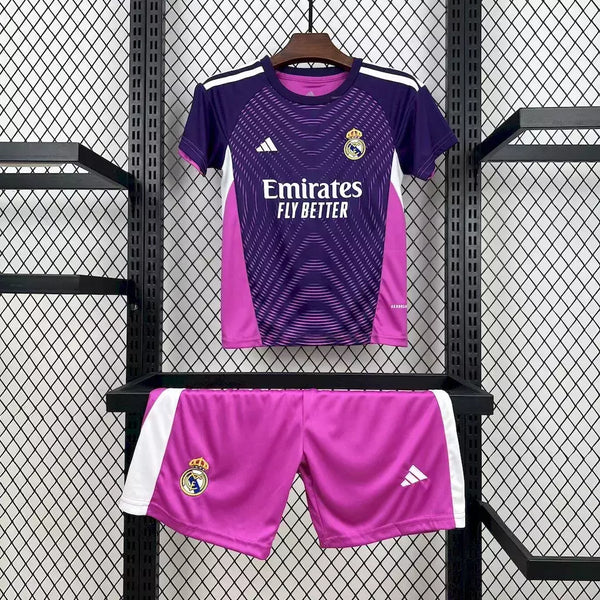Kit Infantil Real Madrid Goleiro 25/26 Adidas Masculina - Roxo