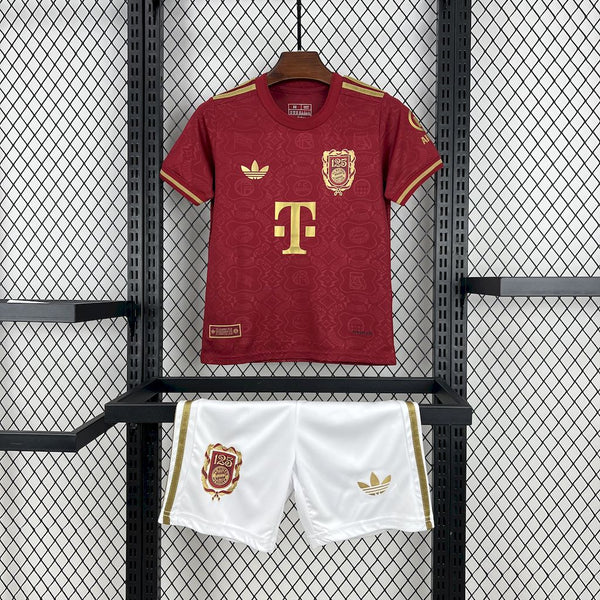 Kit Infantil Bayern München Edição Especial 24/25 Adidas Unissex - Vinho