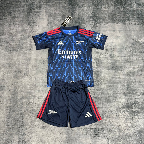Kit Infantil Arsenal Away 25/26 Camisa + Shorts Adidas Unissex - Azul