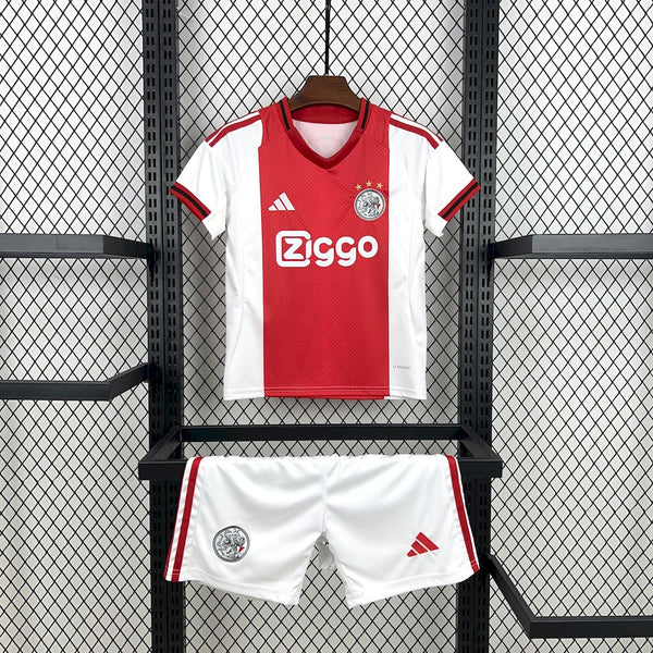 Kit Infantil Ajax Home 25/26 Adidas Unissex - Vermelho e Branco