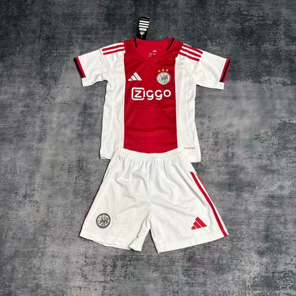 Kit Infantil Ajax Home 25/26 Adidas Unissex - Vermelho e Branco
