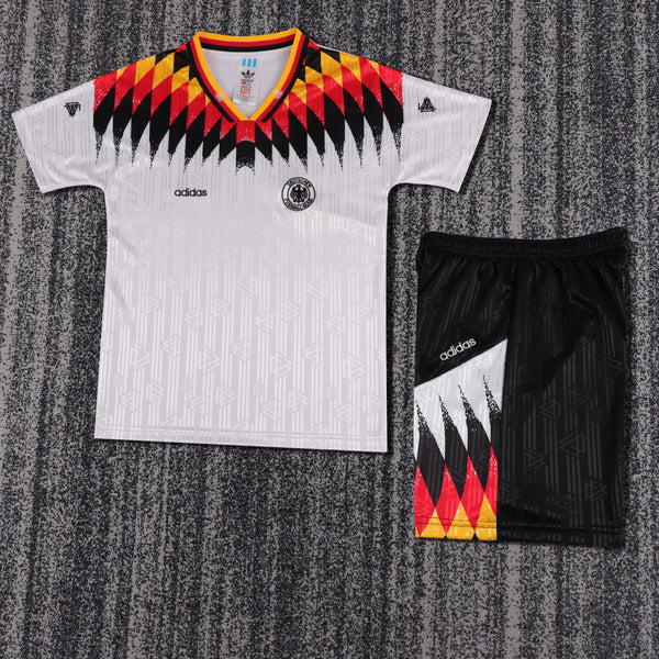 Kit Infantil Alemanha Home Retro 1994 Adidas Unissex - Branca