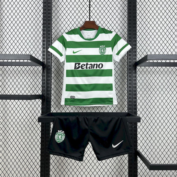 Kit Infantil Sporting Home 25/26 Unissex Nike - Verde e Branco