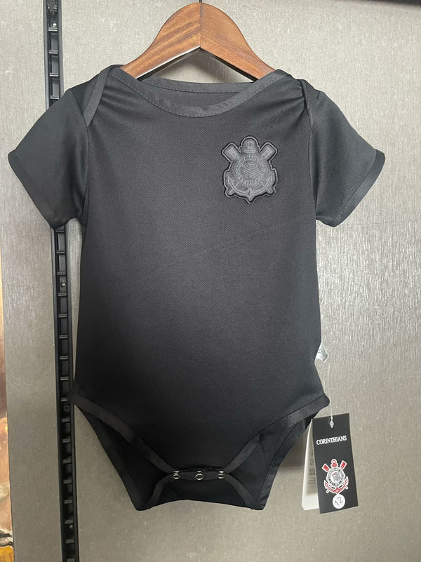 Body Bebê Infantil Corinthians Awa 24/25 Unissex - Preto