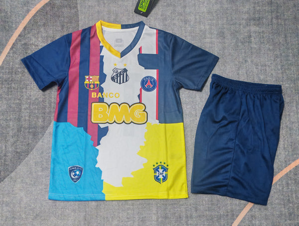 Kit Infantil NEYMAR Carreira Camisa + Shorts Unissex - Colorido