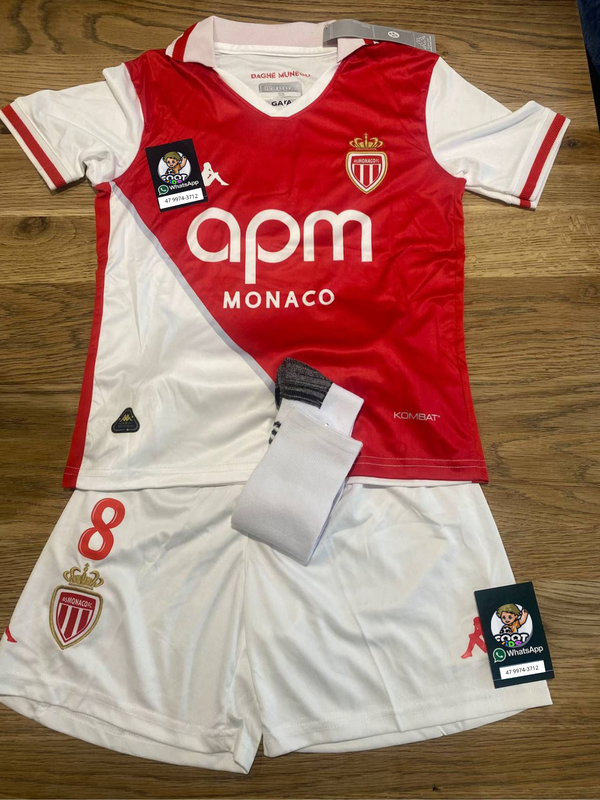 Kit Infantil Monaco Home 25/26 Unissex Kappa  - Vermelho e Branco