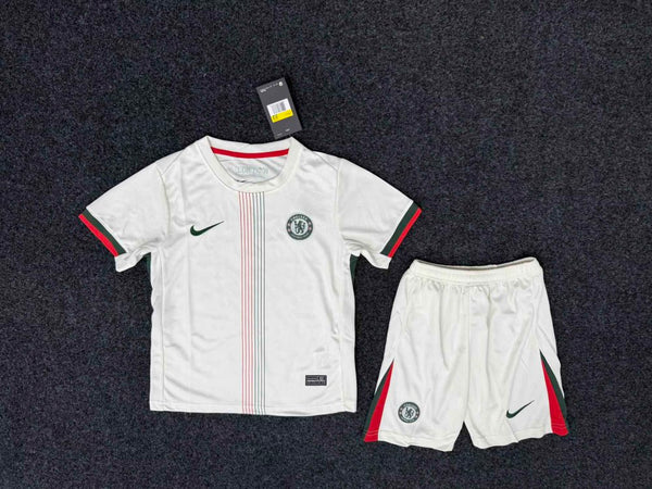 Kit Infantil Chelsea Away 25/26 Nike Unissex - Branco