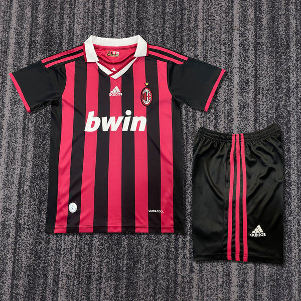 Kit Infantil Milan Home Retrô 09/10 Unissex Adidas - Vermelho e Preto