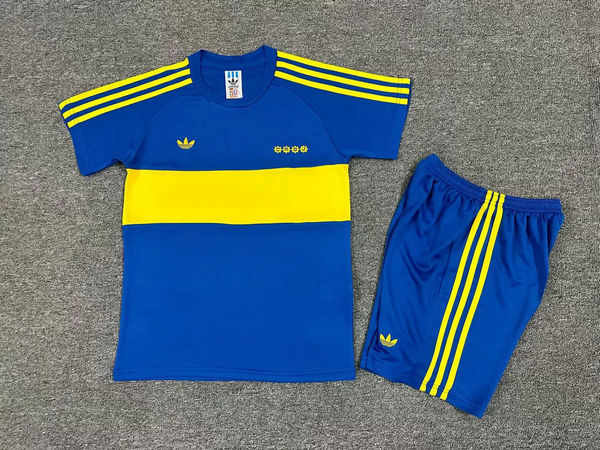 Kit Infantil Boca Jrs Away Retro 1981 Adidas Unissex - Azul