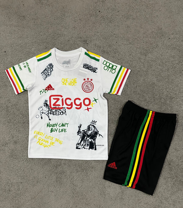 Kit Infantil Ajax Edição Especial Bob Marley 25/26 Adidas Unissex - Branco