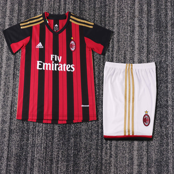 Kit Infantil Milan Home Retrô 2013 Unissex Adidas - Vermelho e Preto