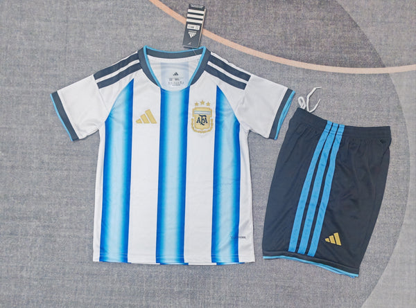 Kit Infantil Argentina Home 25/26 Adidas Masculina - Azul e Branca
