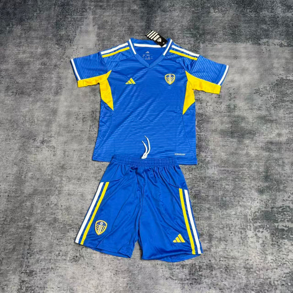 Kit Infantil Leeds United Away 25/26 Adidas Unissex - Azul