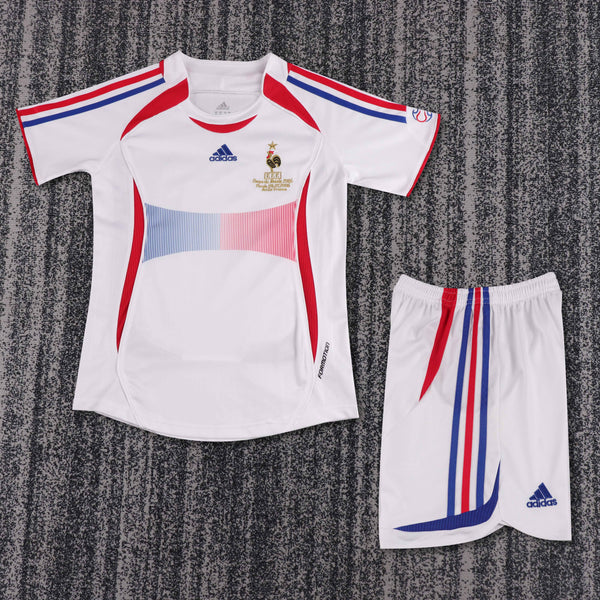 Kit Infantil França Away Retro 2006 Adidas Unissex - Branca