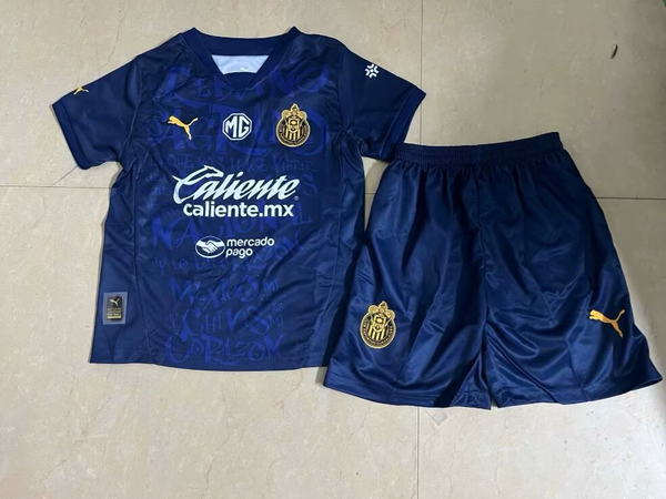 Kit Infantil Chivas Guadalajara Away 25/26 Puma Unissex Masculina - Azul