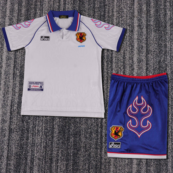 Kit Infantil Japão Away Retro 1998 Asics Masculina - Branco