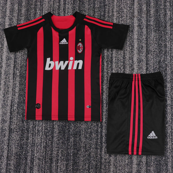 Kit Infantil Milan Home Retrô 08/09 Unissex Adidas - Vermelho e Preto