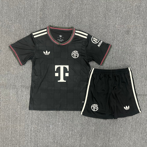 Kit Infantil Bayern De Munique Third 25/26 Camisa + Shorts Adidas Unissex - Preto