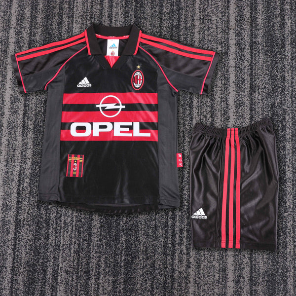 Kit Infantil Milan Away Retrô 98/99 Unissex Adidas - Preto