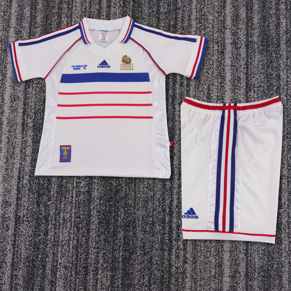 Kit Infantil França Away Retro 1998 Adidas Unissex - Branca