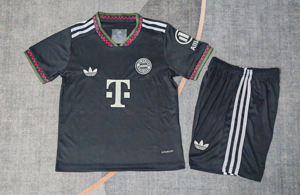 Kit Infantil Bayern De Munique Third 25/26 Camisa + Shorts Adidas Unissex - Preto