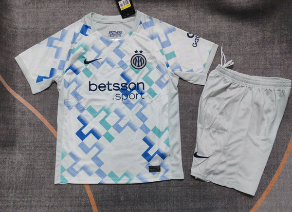 Kit Infantil Inter de Milão Away 25/26 Nike Unissex - Branco e Azul