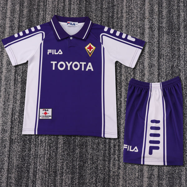 Kit Infantil Fiorentina Home Retrô 1999 Unissex Fila  - Roxo e Branco