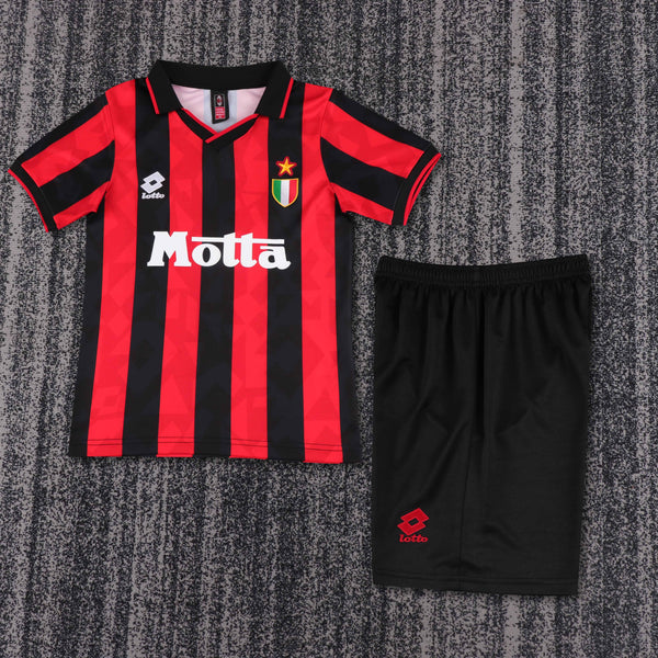 Kit Infantil Milan Home Retrô 93/94 Unissex Lotto - Vermelho e Preto