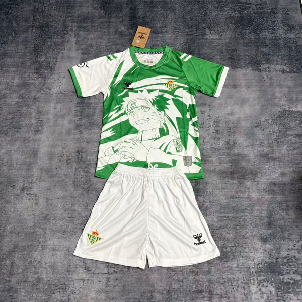 Kit Infantil Real Betis Edição Especial Naruto 25/26 Unissex Hummel - Verde e Branca