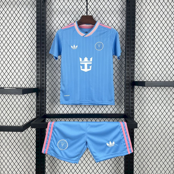 Kit Infantil Inter Miami Third 25/26 Adidas Unissex - Azul
