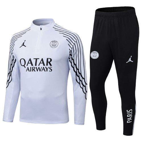 Kit Treino Agasalho + Calça PSG Jordan Unissex - Branco