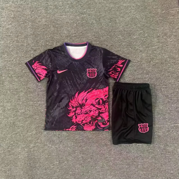 Kit Infantil Barcelona Edição Especial 25/26 Nike Unissex -  Preto e Rosa