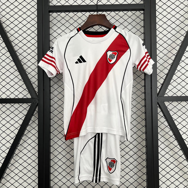 Kit Infantil River Plate Home 25/26 Adidas Unissex - Branco e Vermelho
