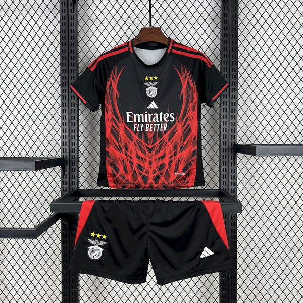 Kit Infantil Benfica Fourth 24/25 Adidas Unissex - Preto e Vermelho