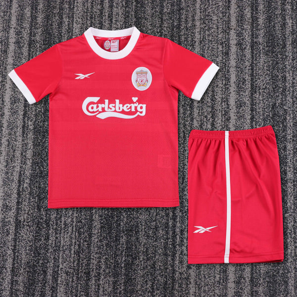 Kit Infantil Liverpool Home Retrô 97/98 Camisa + Shorts Reebok Unissex - Vermelho
