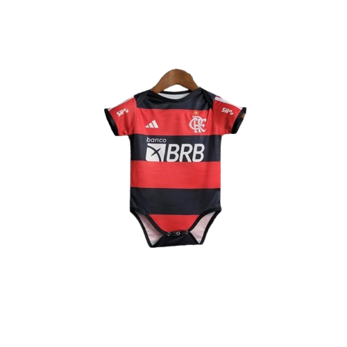 Body Bebê Infantil Flamengo Home 23/24 Adidas Unissex - Vermelho e Preto