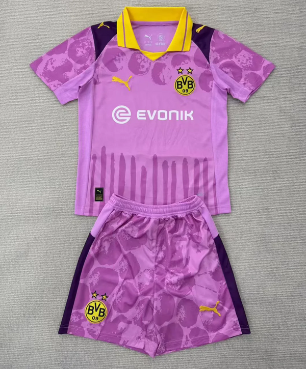 Kit Infantil Borussia Dortmund Goleiro 25/26 Puma Unissex - Rosa