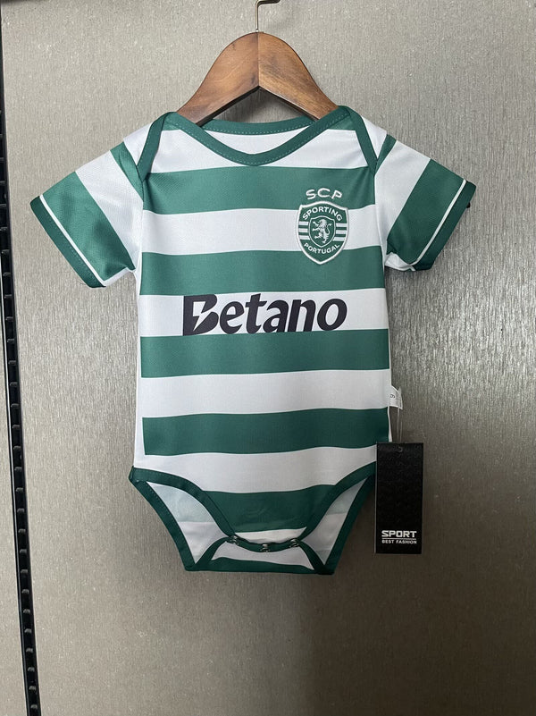Body Bebê Infantil Sporting Home 25/26 Unissex - Verde e Branco